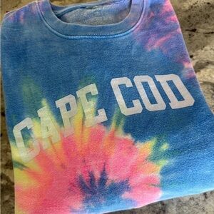 💚 Cape Cod Sweatshirt Tie-dye Pink, Blue, Yellow Girls Petite Women